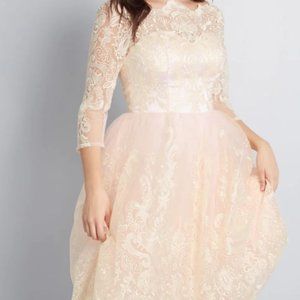 Gilded Grace Lace Dress By Chi Chi London